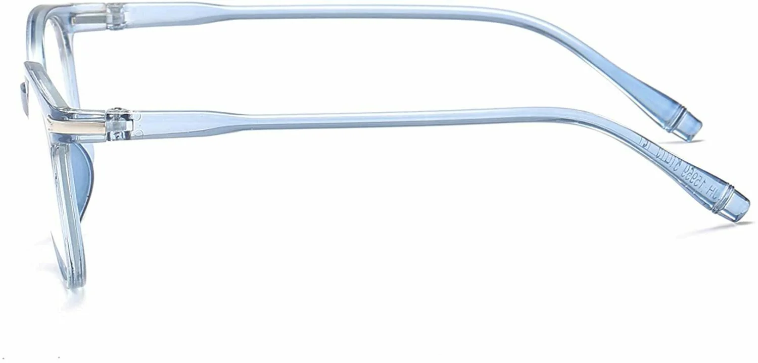 SIPU Unisex Stylish Cat Eye Non-prescription, Transparent Blue, Size normal NO42 2