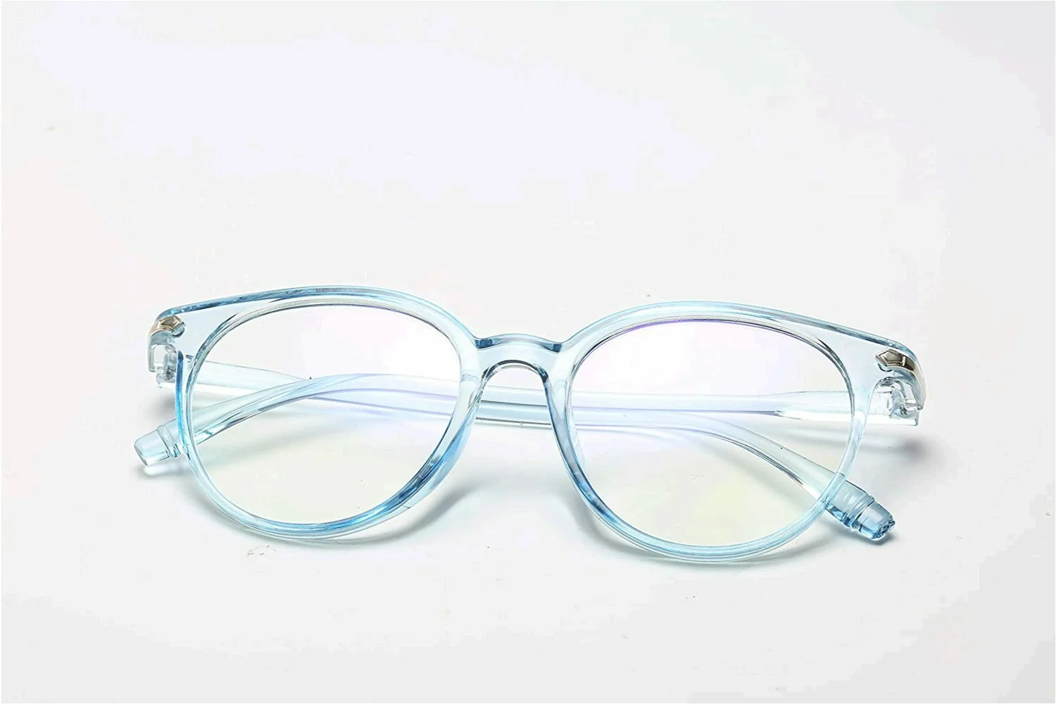 SIPU Unisex Stylish Cat Eye Non-prescription, Transparent Blue, Size normal NO42 3