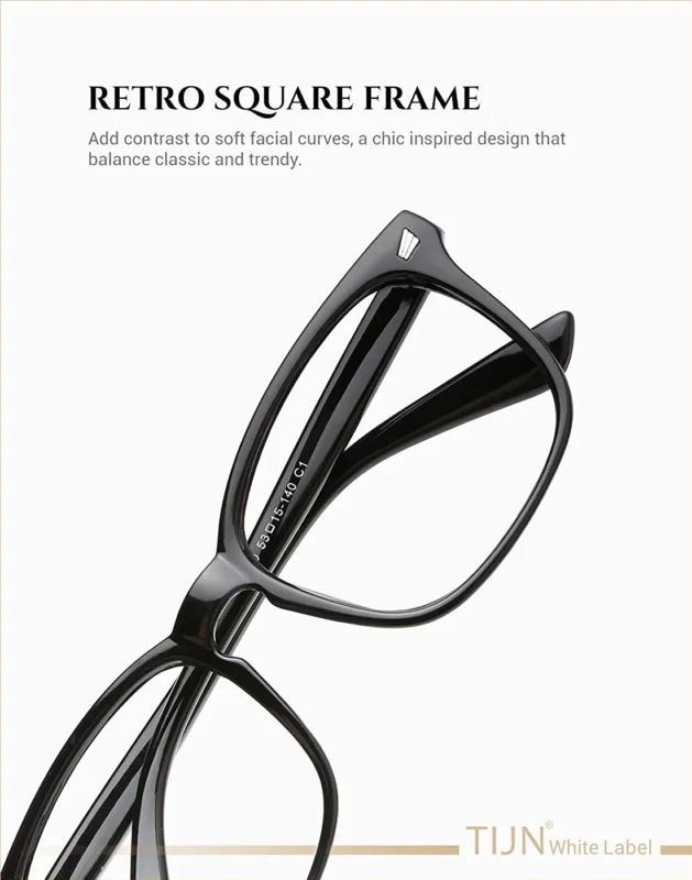 TIJN Uni Stylish Square Non-Prescription Eyeglasses Glasses Clear Lens Women Men 3